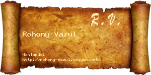 Rohony Vazul névjegykártya